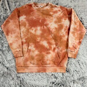 BP WM Small Orange Bleach Dye Sweatshirt Tie Dye